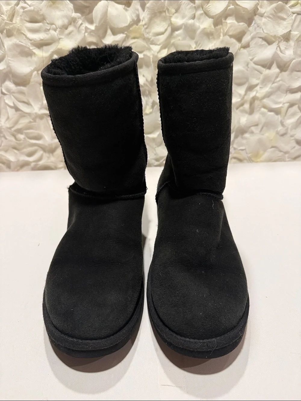 UGG Black Short Shearling-Lined Winter Boots